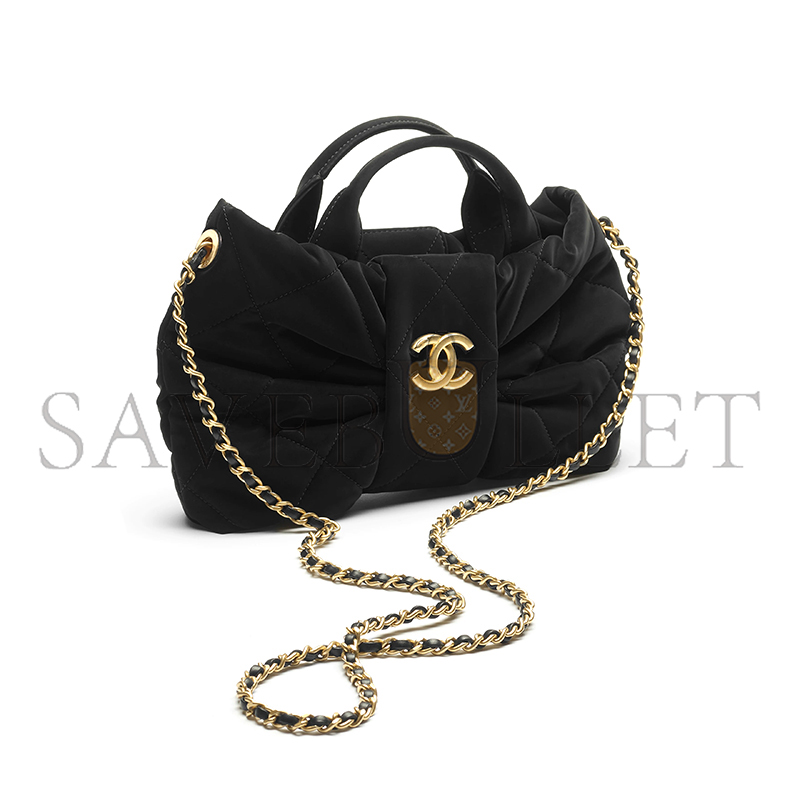 Ch**el master mini bow bag velvet-effect nylon as5849 (26*18*5cm)